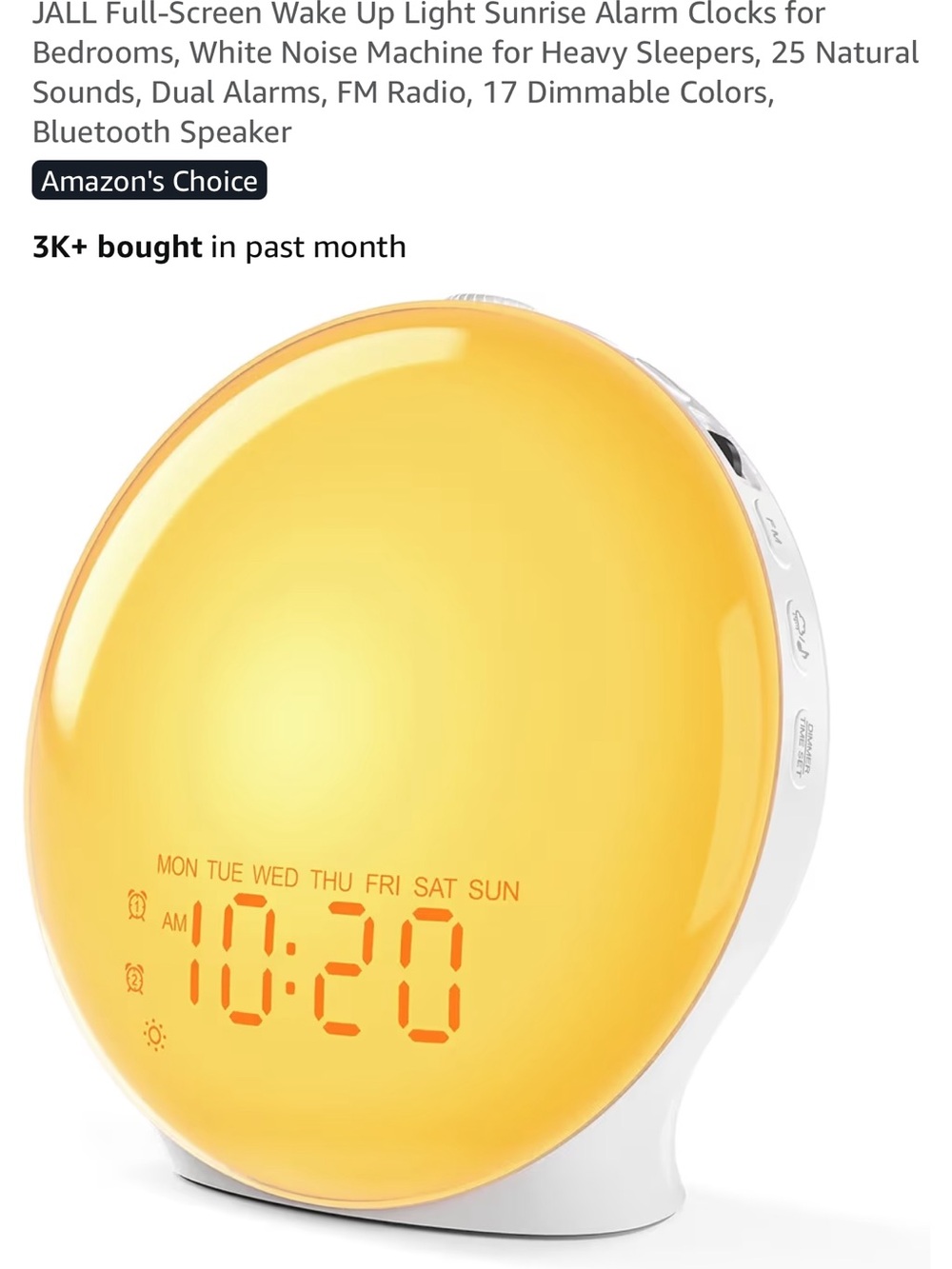 Sunrise Wake-Up Light Alarm Clock